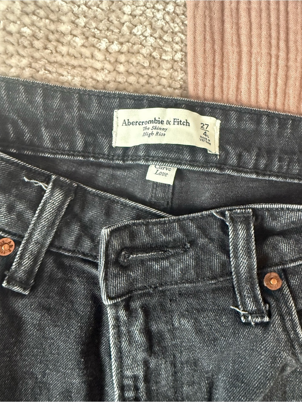 Abercrombie & Fitch Charcoal Gray High-Rise Skinny Jeans